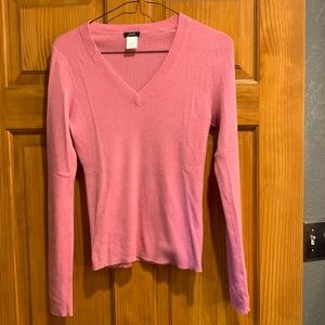 J. Crew pink v-neck sweater